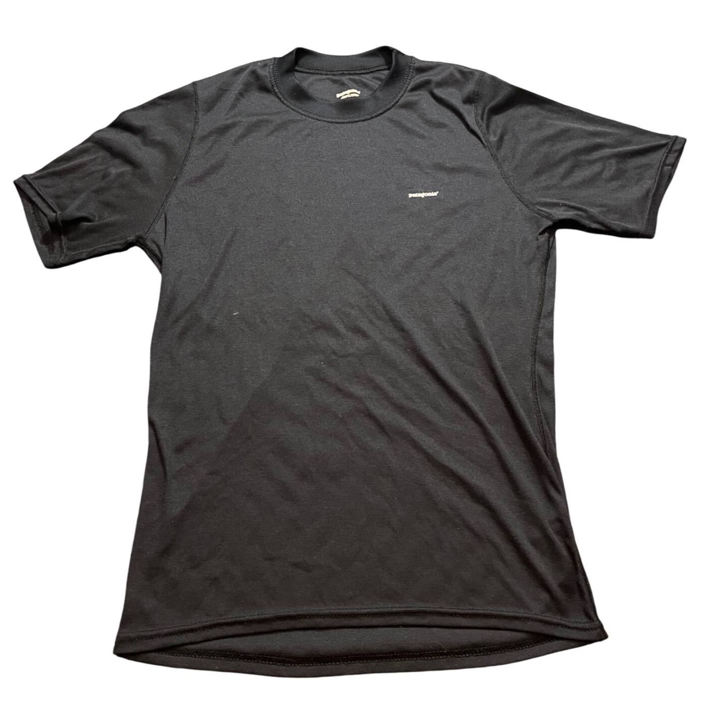 Patagonia Mens Capilene Vintage Short Sleeve Base Layer Shirt Black Hiking Small